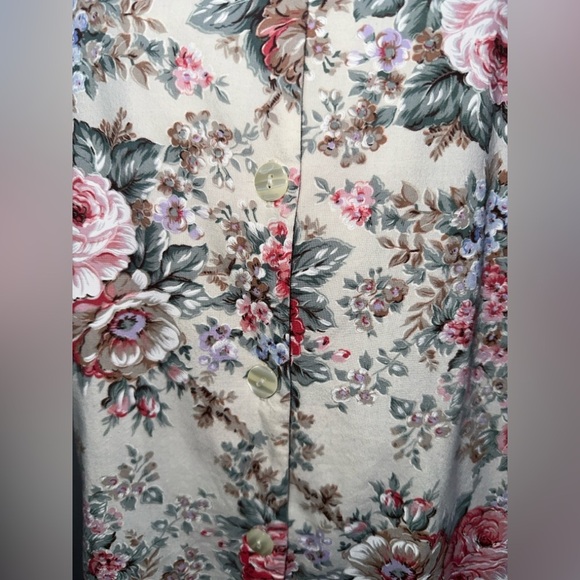VINTAGE Floral Lace Trim Collar Blouse with Buttons - Picture 7 of 10